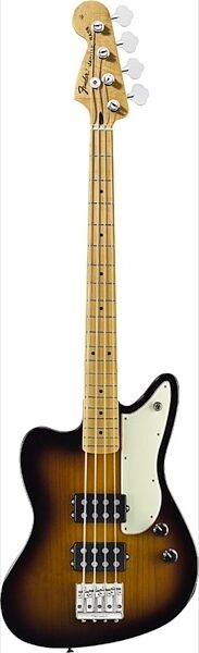 Fender Pawn Shop Reverse Jaguar Electric Bass, with Gig Bag, 2-Tone Sunburst