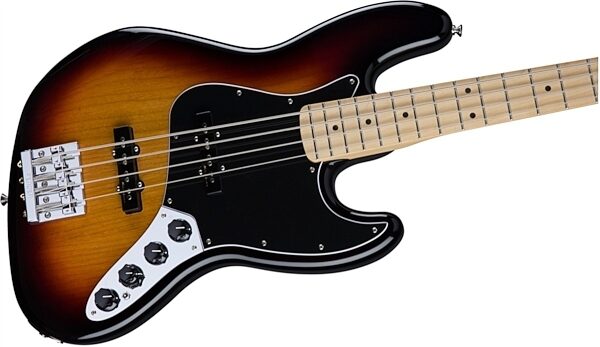 Fender Deluxe Active Jazz Electric Bass (Maple, with Gig Bag), 3-Color Sunburst Body Right