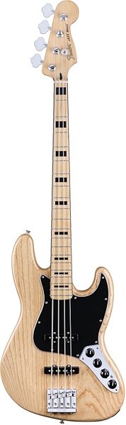 Fender Deluxe Active Jazz Electric Bass (Maple, with Gig Bag), Natural Ash