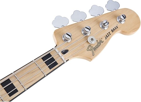 Fender Deluxe Active Jazz Electric Bass (Maple, with Gig Bag), Natural Ash Headstock Front
