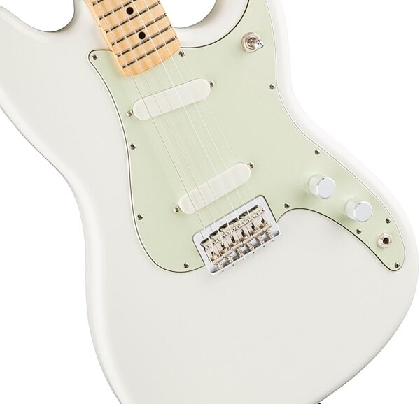 Fender Duo-Sonic Electric Guitar (Maple Fingerboard), Arctic White Front Body