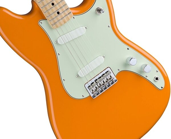 Fender Duo-Sonic Electric Guitar (Maple Fingerboard), Capri Orange Front Body