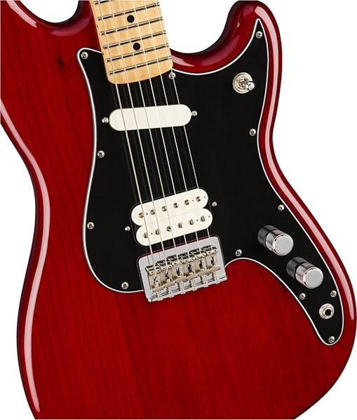 Fender Player Duo-Sonic HS Electric Guitar, Maple Fingerboard, Crimson Red Transparent, USED, Blemished, Action Position Back