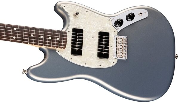 Fender Mustang 90 Electric Guitar, Silver View 5
