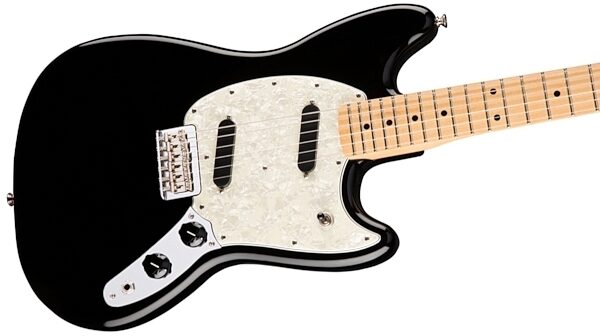 Fender Mustang Electric Guitar, Black View 1