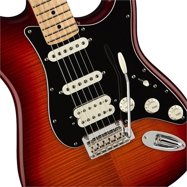 Fender Player Stratocaster HSS Plus Top Electric Guitar, Maple Fingerboard, Aged Cherry Burst, USED, Scratch and Dent, View