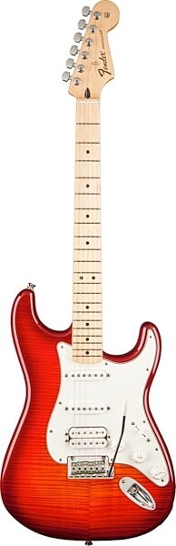 Fender Deluxe Stratocaster HSS Plus Top iOS Electric Guitar (with Gig Bag), Aged Cherry