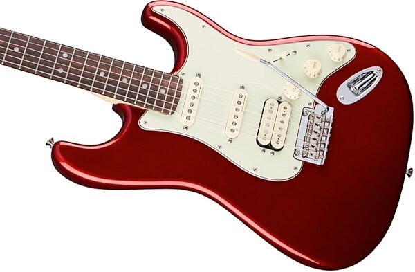Fender Deluxe Stratocaster HSS Electric Guitar (Rosewood Fingerboard, with Gig Bag), Body Left
