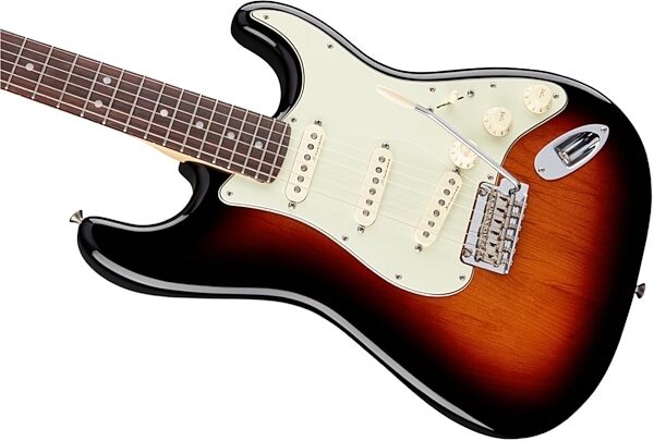 Fender Deluxe Roadhouse Stratocaster Electric Guitar (with Gig Bag), 3-Color Sunburst Body Left