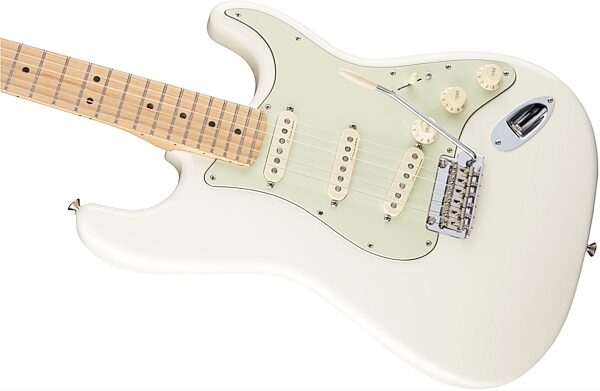 Fender Deluxe Roadhouse Stratocaster Electric Guitar (with Gig Bag), Olympic White Body Left