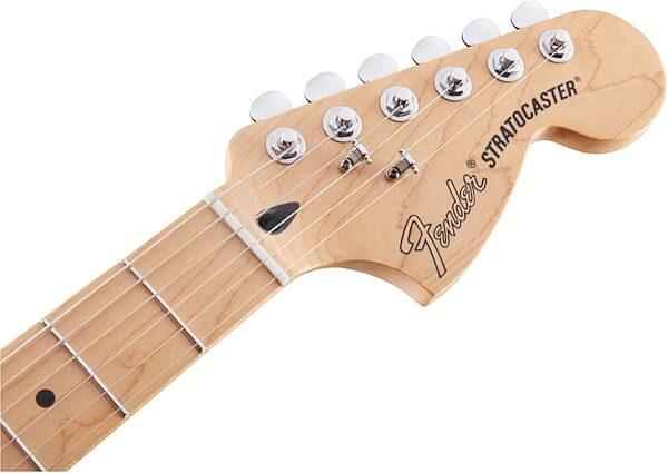 Fender Deluxe Roadhouse Stratocaster Electric Guitar (with Gig Bag), Olympic White Headstock Front