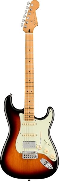 Fender Player Plus Stratocaster HSS Electric Guitar, Maple Fingerboard (with Gig Bag), 3-Color Sunburst, Action Position Back