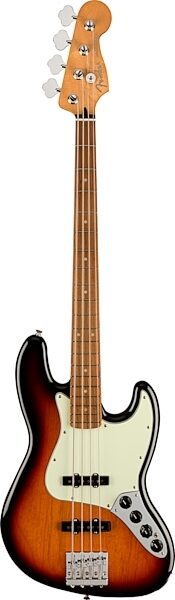 Fender Player Plus Jazz Electric Bass, Pau Ferro Fingerboard (with Gig Bag), 3-Color Sunburst, USED, Scratch and Dent, Action Position Back