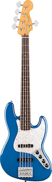 Fender Player II Modified Active Jazz V Electric Bass, 5-String, Rosewood Fingerboard (with Gig Bag), Electric Blue, Action Position Back