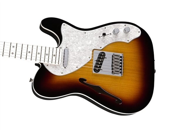 Fender Deluxe Telecaster Thinline Electric Guitar (Rosewood, with Gig Bag), Body Left