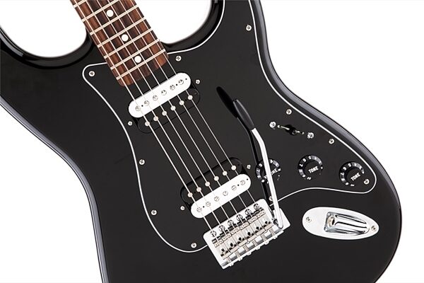 Fender Standard Stratocaster HH Electric Guitar, with Rosewood Fingerboard, Black Front Body
