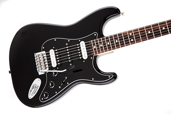 Fender Standard Stratocaster HSH Electric Guitar, with Rosewood Fingerboard, Black Closeup