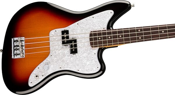 Fender Limited Edition Mark Hoppus Jaguar Electric Bass, Rosewood Fingerboard (with Gig Bag), 3-Color Sunburst, Action Position Back