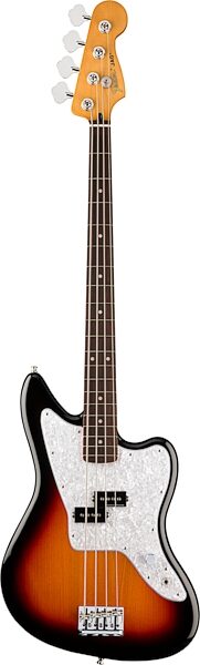 Fender Limited Edition Mark Hoppus Jaguar Electric Bass, Rosewood Fingerboard (with Gig Bag), 3-Color Sunburst, Action Position Back