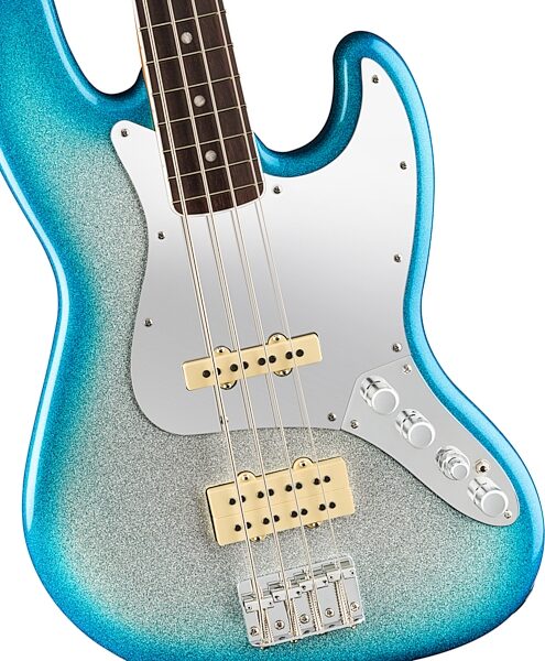 Fender Limited Edition Player Plus Blu DeTiger Jazz Electric Bass (with Gig Bag), Sky Blue, Action Position Back