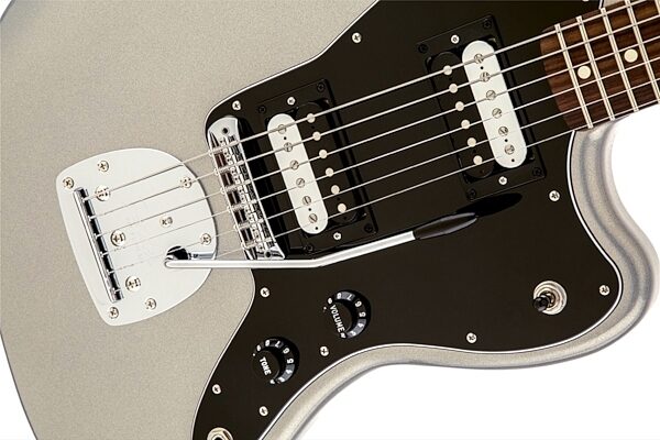Fender Standard Jazzmaster HH Electric Guitar, with Rosewood Fingerboard, Ghost Silver Body Closeup