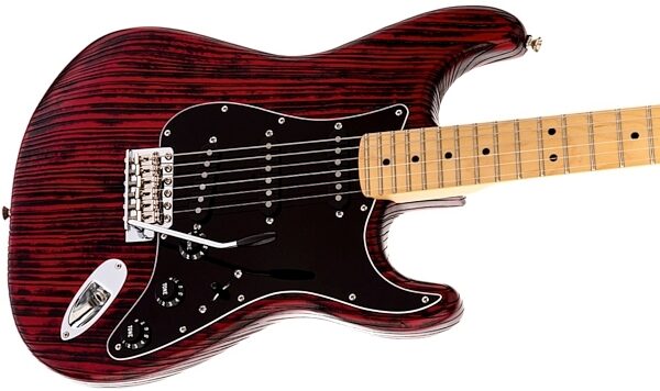 Fender Limited Edition USA Stratocaster Sandblast Electric Guitar, Maple Fretboard (with Gig Bag), Crimson Closeup
