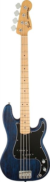 Fender Limited Edition USA Precision Sandblast Electric Bass, Maple Fingerboard (with Gig Bag), Sapphire