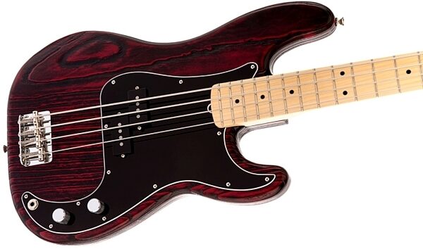 Fender Limited Edition USA Precision Sandblast Electric Bass, Maple Fingerboard (with Gig Bag), Closeup