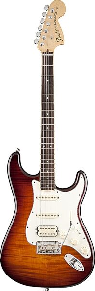Fender Select Stratocaster HSS Electric Guitar, Rosewood Fingerboard with Case, Tobacco Sunburst