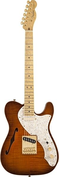 Fender Select Thinline Telecaster Electric Guitar, Maple Fingerboard (with Case), Violinburst with Gold Hardware