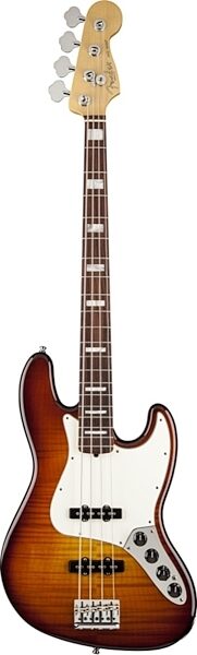 Fender Select Active Jazz Electric Bass, Rosewood Fingerboard with Case, Tobacco Sunburst