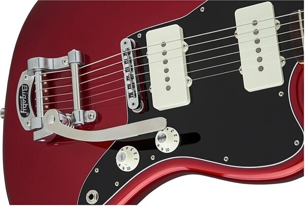 Fender Limited Edition American Special Jazzmaster Electric Guitar with Bigsby, Candy Apple Red Body Closeup