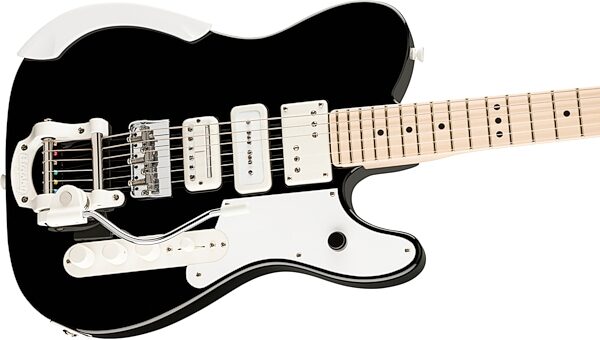 Fender Limited Edition Jack White Triplecaster Telecaster Electric Guitar, Maple Fingerboard (with Case), Black, Action Position Back