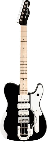 Fender Limited Edition Jack White Triplecaster Telecaster Electric Guitar, Maple Fingerboard (with Case), Black, Action Position Back