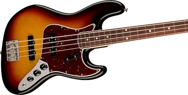 Fender American Vintage II 1966 Jazz Electric Bass, Rosewood Fingerboard (with Case), 3-Color Sunburst, Action Position Back