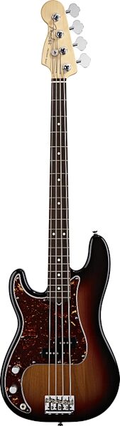 Fender American Standard Left-Handed Precision Bass (with Case, Rosewood Fretboard), 3-Color Sunburst