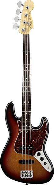 Fender American Standard Jazz Electric Bass (Rosewood with Case), 3-Tone Sunburst