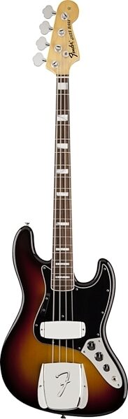 Fender '74 American Vintage Jazz Electric Bass, Rosewood Fingerboard with Case, 3-Color Sunburst
