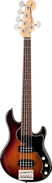 Fender American Standard Dimension V HH Electric Bass, 5-String (with Case), Sunburst