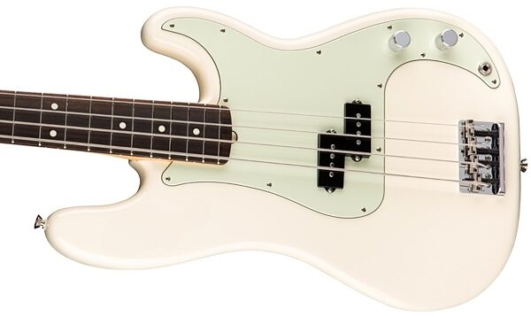 Fender American Pro Precision Electric Bass, Rosewood Fingerboard (with Case), Olympic White View 4