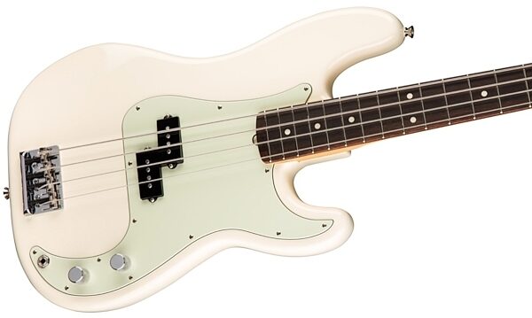 Fender American Pro Precision Electric Bass, Rosewood Fingerboard (with Case), Olympic White View 3