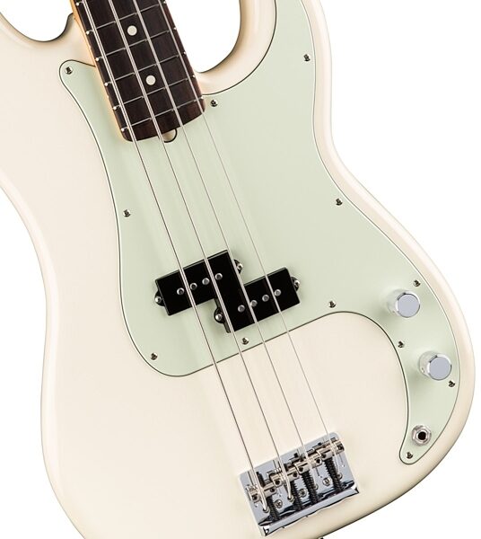 Fender American Pro Precision Electric Bass, Rosewood Fingerboard (with Case), Olympic White View 2