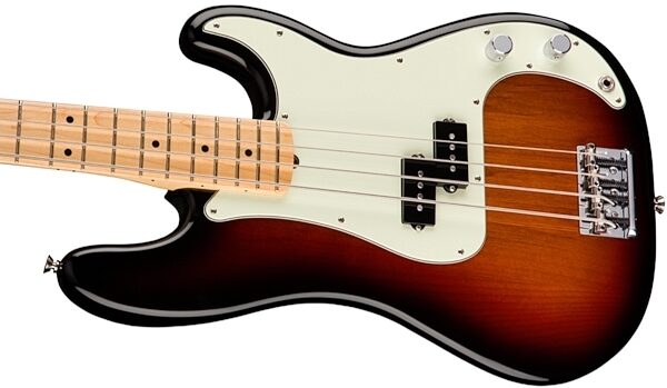 Fender American Pro Precision Electric Bass, Maple Fingerboard (with Case), 3-Color Sunburst Body Left