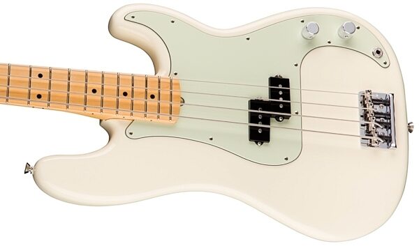 Fender American Pro Precision Electric Bass, Maple Fingerboard (with Case), Olympic White View 5