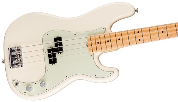 Fender American Pro Precision Electric Bass, Maple Fingerboard (with Case), Olympic White View 1