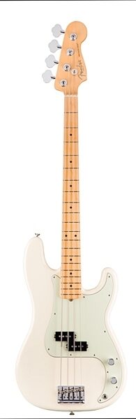Fender American Pro Precision Electric Bass, Maple Fingerboard (with Case), Olympic White