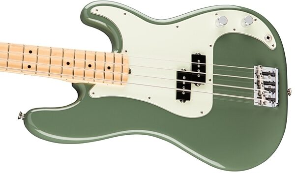 Fender American Pro Precision Electric Bass, Maple Fingerboard (with Case), Antique Olive View 1