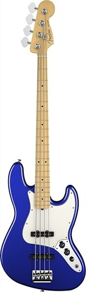 Fender American Standard Jazz Electric Bass, Maple Fingerboard with Case, Mystic Blue