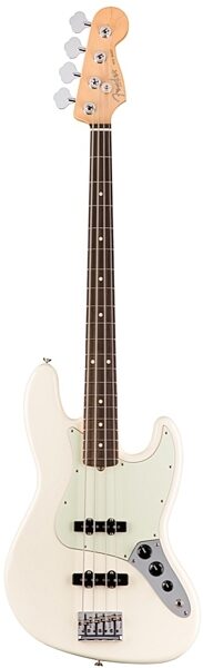 Fender American Pro Jazz Electric Bass, Rosewood Fingerboard (with Case), Olympic White