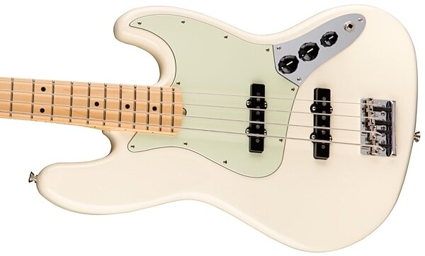 Fender American Pro Jazz Electric Bass, Maple Fingerboard (with Case), Olympic White View 1